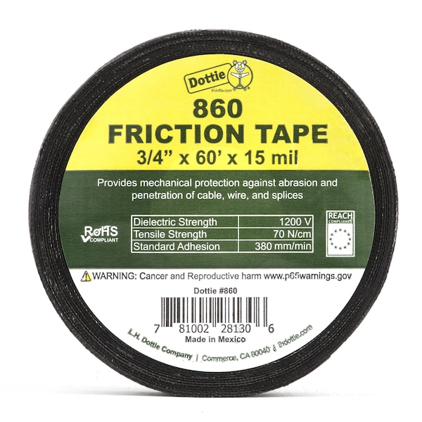 L.H. Dottie 3/4'' X 60' Friction Tape, 10PK